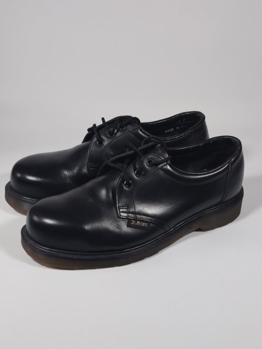 Dr. Martens Made England 151 Black Leather 3-Eye Derby Shoes